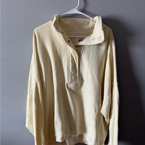 Aerie yellow button snap pullover